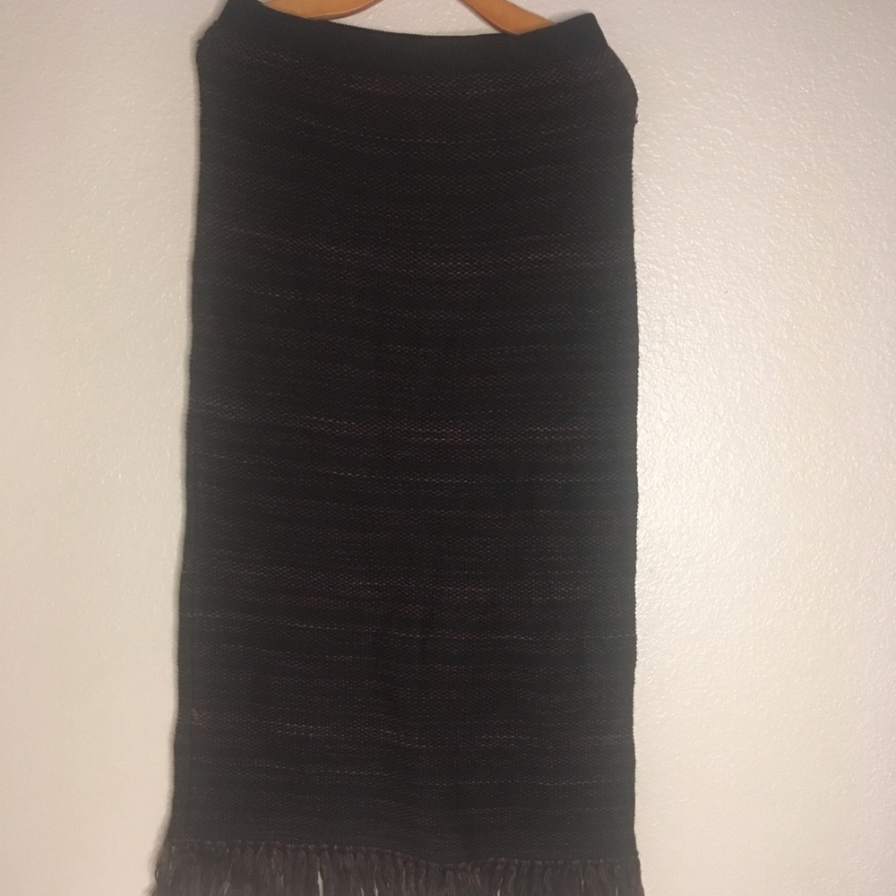 Peruvian Connection Alpaca Fringe Maxi Skirt Sz M